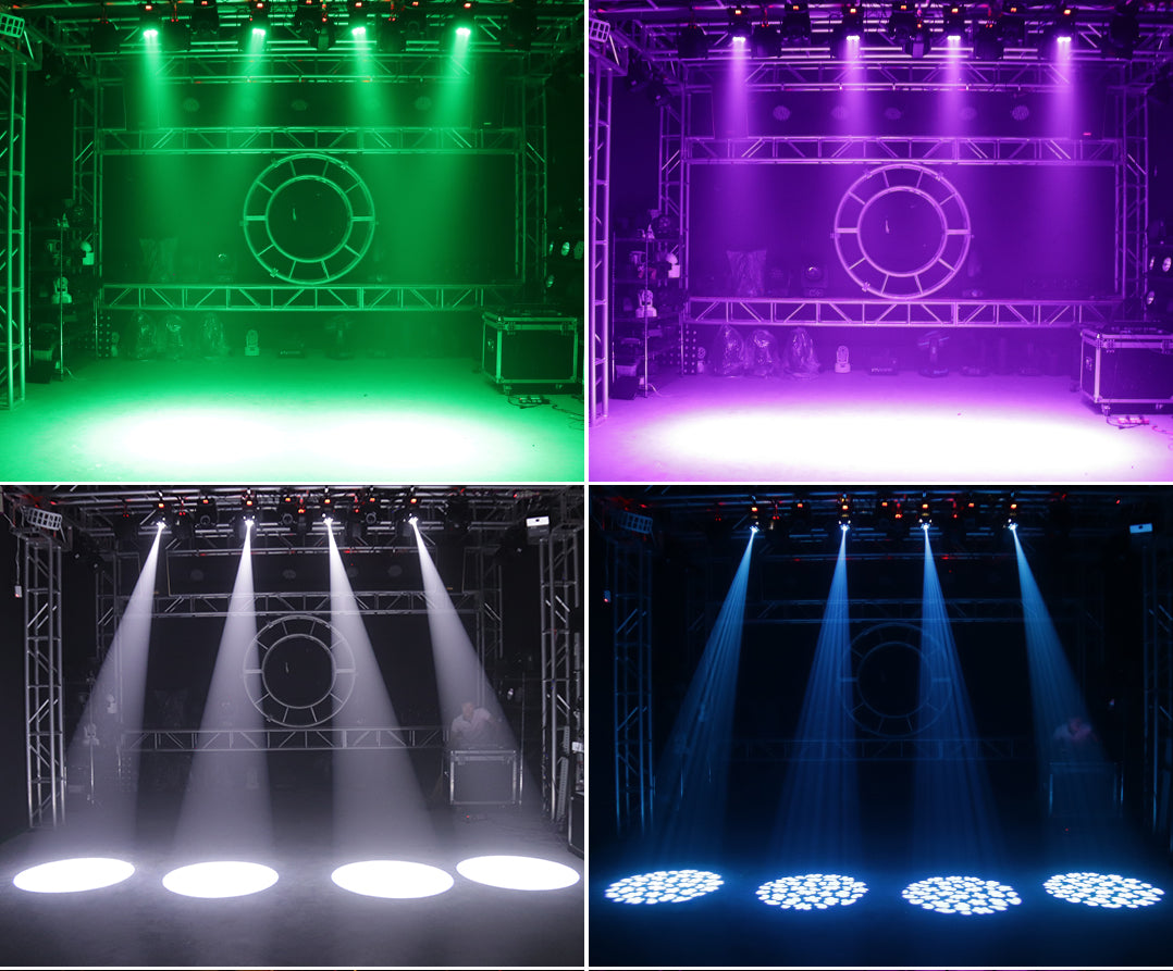 Moving Head Light LED RGBW Beam/Wash Effect Stage Lights Professional DMX Control Sound Activated DJ Lights for Chrismas Disco and Nightclub