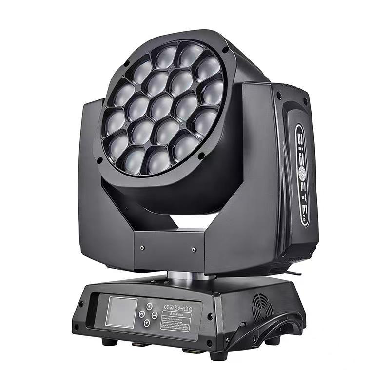 19x15W Luz con cabezal móvil LED RGBW 4 en 1 Efecto de haz / lavado / zoom Luces de escenario Control DMX profesional Luces de DJ activadas por sonido para Chrismas Disco and Nightclub 