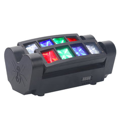 Moving Head DJ Light, 8 Beams Spider LED Stage Light, Master-Slave/DMX/Sound/Auto Control Modes, RGBW 4 in 1 Spotlighting for Wedding, Karaoke, Disco, Light Show and Events