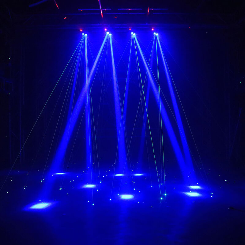 Spider Moving Head Light with 8x3W RGBW LEDs Beam DJ Lights Laser Light and 2 Pixel Light Strips, Sound Activated/DMX-512 Control Perfect for Party Disco Wedding Live Stage Lighting