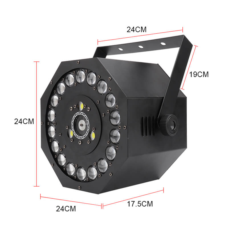 Disco Light Party Light, DJ Lights 3in1 with Disco Ball, LED Strobe Light, Sound Activated Stage Lights Compatible with DMX Control for Home Dance Wedding Event Party