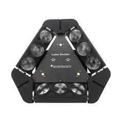 Spider Moving Head Lights, DJ Lights 9 LEDs Heads with Lase RGB Stage Lighs  DMX-512 and Sound Activated Great for Wedding Disco Dj Party Light