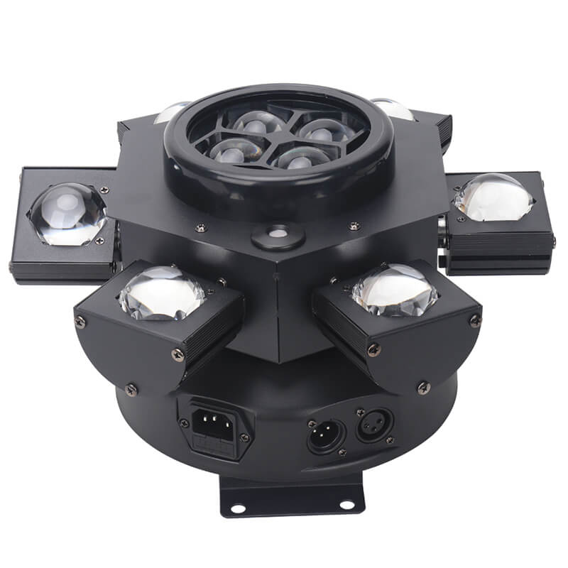 Luz de escenario de haz de cabeza móvil de 6 ojos, luces de fiesta de DJ de escenario RGBW de 150W, lámpara de escenario de efecto por control remoto y DMX para DJ Club Disco 