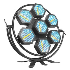 7LED 100W sechseckiges Retro-Bühnen-PAR-Licht für Disco- und DJ-Partys, Hintergrundeffekt – ein klangaktives Rave-Licht mit Glühfaden im Wolfram-Look und RGB-3-in-1-Glühen der Stroboskoplampe 