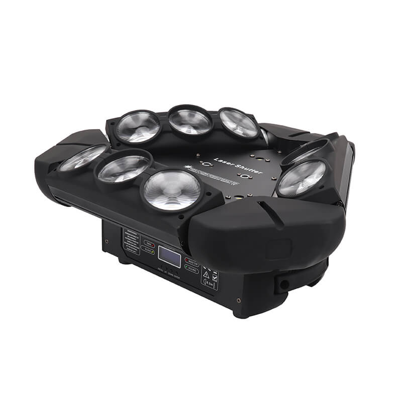 Spider Moving Head Lights, DJ Lights 9 LEDs Heads with Lase RGB Stage Lighs  DMX-512 and Sound Activated Great for Wedding Disco Dj Party Light