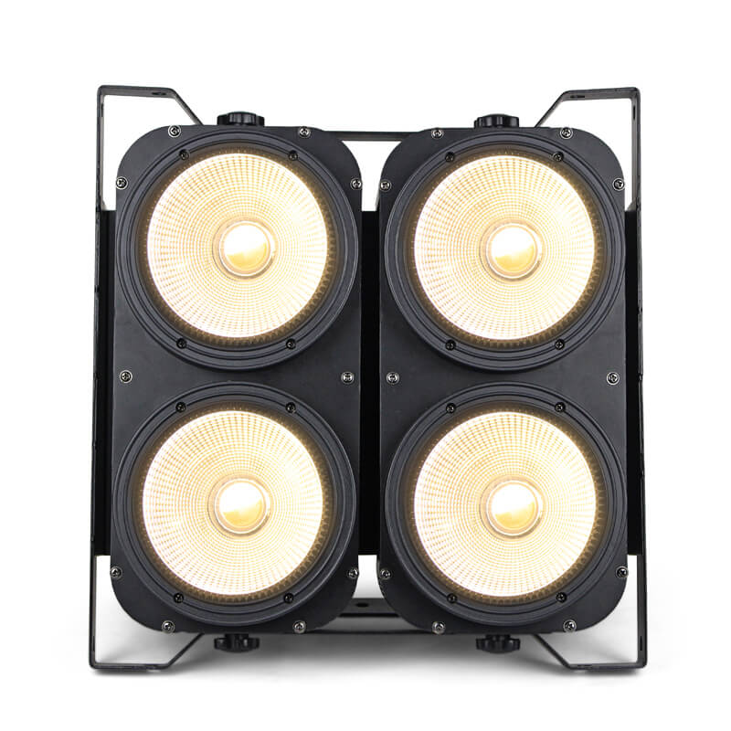 4 x 100 W Cob-LED-Par-Lichter, Cob-LED-DMX-Blinder-Bühnenlichter, Blinders Light Cob 4-Augen-Matrix-Par-Lichter für Bühnenbeleuchtung, 3200 K warmweiße Party-Lichter, DJ-Disco-Lichter für Hochzeitsfeiern 