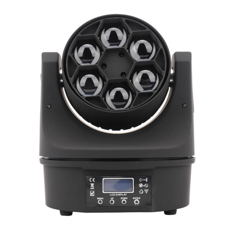 6x15W Mini Bee Eye Moving Head DJ Light, 90W LED RGBW Stage Light Rotate Beam Spot Effect, DMX Sound Activated Remote Control for Parties Wedding Bar Church Show (RGBW 4in1)