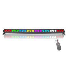 Barra de luz LED para lavado de escenario - 80W 24LED RGB 3 en 1 Luces de DJ profesionales con sonido activado por control DMX Uplights para iglesia Boda Halloween Eventos de Navidad Fiesta de cumpleaños Iluminación 