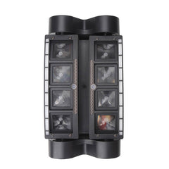 Spider Moving Head Light with 8x3W RGBW LEDs Beam DJ Lights Laser Light and 2 Pixel Light Strips, Sound Activated/DMX-512 Control Perfect for Party Disco Wedding Live Stage Lighting