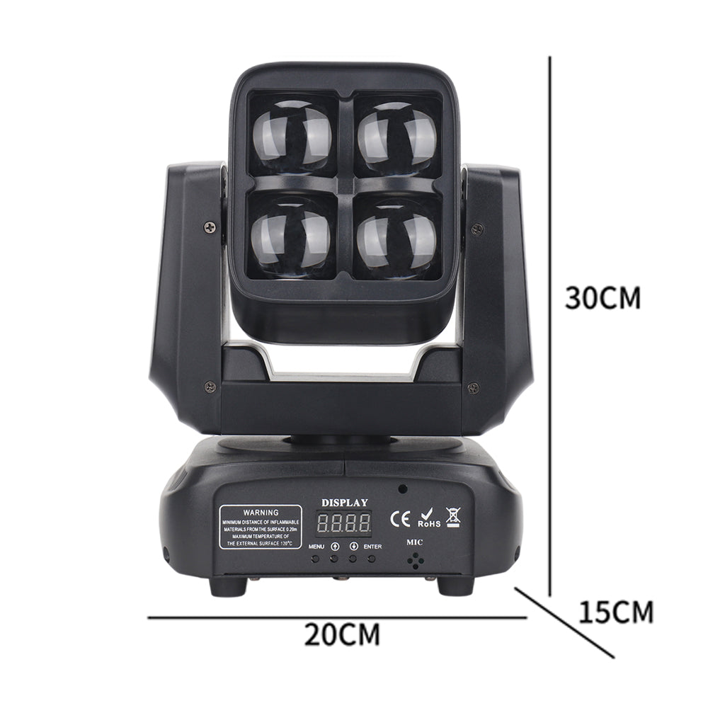 LED Moving Head Light 4*30W RGBW 4in1 DMX with Show KTV Disco DJ Party for Stage Lighting