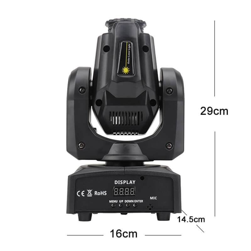 30W Moving Head Light DJ Lighting Stage Lights with 8 Colors by Sound Activated and DMX 512 Control Spot Light Lase Light for Wedding Disco Party Nightclub Church.