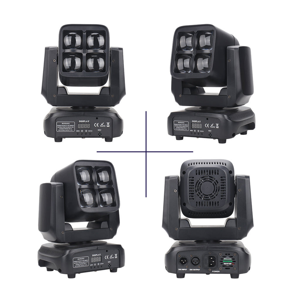 LED Moving Head Light 4*30W RGBW 4in1 DMX with Show KTV Disco DJ Party for Stage Lighting