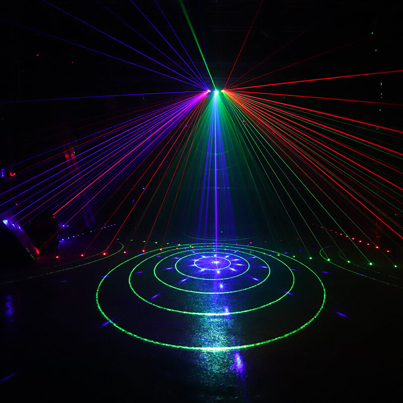 DJ-Lichter, Strahleffekt, Bühnenlicht, RGB-Sound, aktiviertes Muster, Party-Lichter durch DMX-Steuerung, Stroboskoplicht für Geburtstag, Freunde, Party, Disco, Tanzen, Bar, Club 