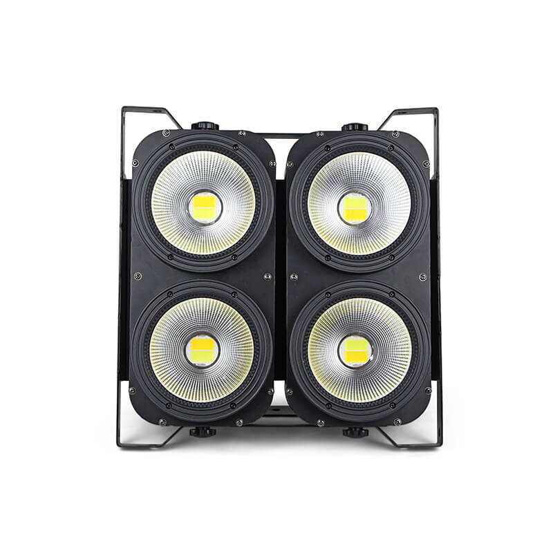 4 x 100 W Cob-LED-Par-Lichter, Cob-LED-DMX-Blinder-Bühnenlichter, Blinders Light Cob 4-Augen-Matrix-Par-Lichter für Bühnenbeleuchtung, 3200 K warmweiße Party-Lichter, DJ-Disco-Lichter für Hochzeitsfeiern 