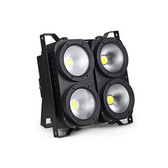 4 x 100 W Cob-LED-Par-Lichter, Cob-LED-DMX-Blinder-Bühnenlichter, Blinders Light Cob 4-Augen-Matrix-Par-Lichter für Bühnenbeleuchtung, 3200 K warmweiße Party-Lichter, DJ-Disco-Lichter für Hochzeitsfeiern 