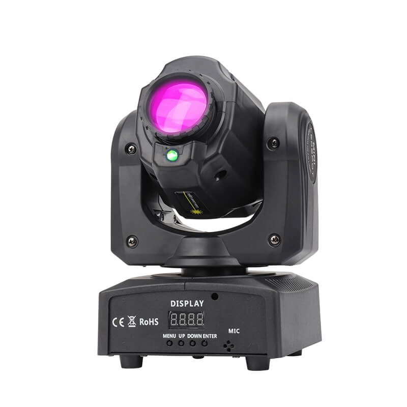 30W Moving Head Light DJ Lighting Stage Lights with 8 Colors by Sound Activated and DMX 512 Control Spot Light Lase Light for Wedding Disco Party Nightclub Church.
