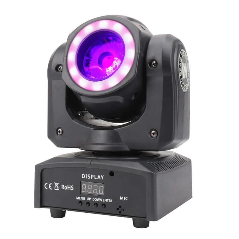 Mini haz de luz led de 60 W que se mueve con efecto Halo RGBW 4 en 1, haz de luz para dj, luces con cabezales móviles, foco LED súper brillante para DJ, Control DMX 